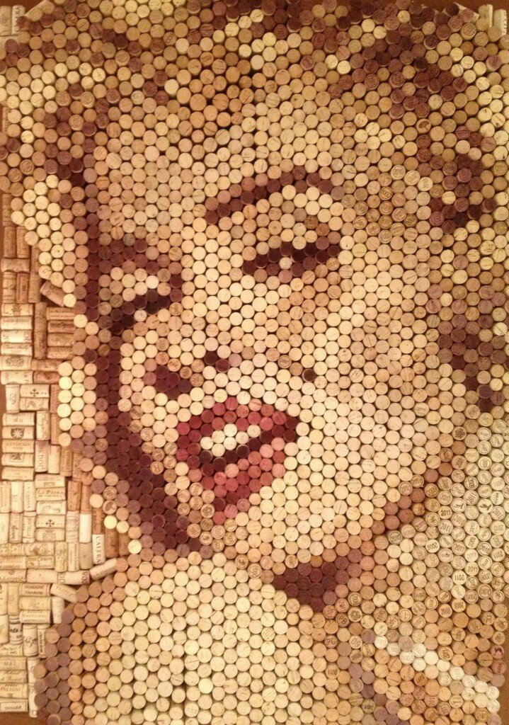 Conrad Engelhardt, Marilyn, 2012. Wine corks, 121x87x7cm. © Conrad Engelhardt Conrad 719x1024 The Other Art Fair 2013 | Our Favourite Works