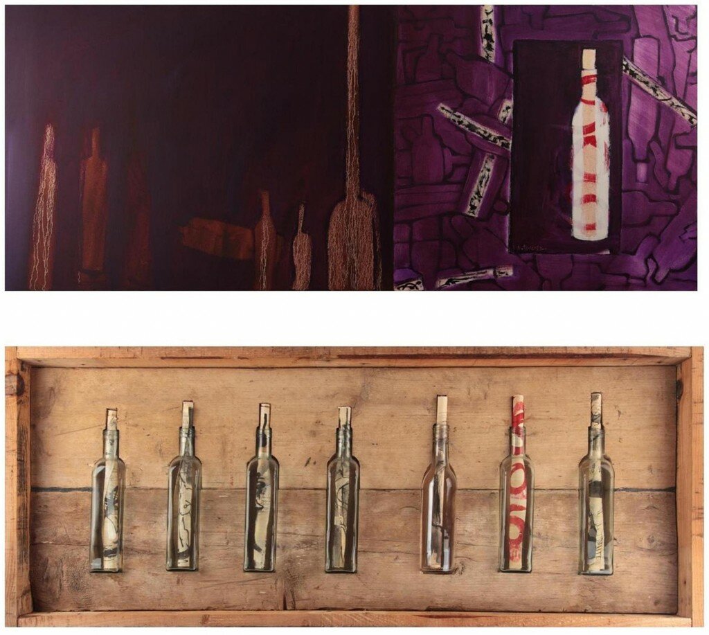 Stavros Kotsireas, 7 Days Sevent Messages (diptych) 2011. Construction -Mixed media 49x125cm and Painting - Oil on linen 51x122cm. © Stavros Kotsireas Stavros cut 1024x917 The Other Art Fair 2013 | Our Favourite Works