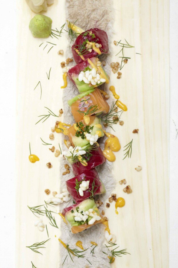 Kurobuta Rainbow Warrior Sushi, Kurobuta, ©Georgia Glynn Smith Kurobuta Rainbow Warrior Sushi Photo Credit Georgia Glynn Smith 682x1024 Kurobuta London | Traditional Japanese Cuisine