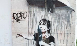 Banksy's "Girl with Umbrella," which appeared in New Orleans in 2008 (Photo: Pete Kaiser via Flickr Creative Commons) banks t 300x178 Weekly Art News | The Week in Pictures